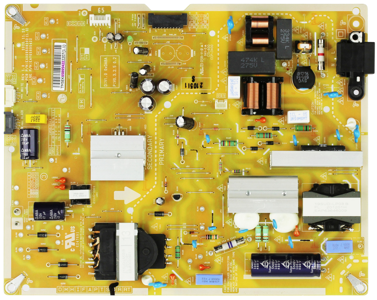 EAY65895422 LG POWER SUPPLY, EAX69508202(1.0), LGP65-21UL6, 65NANO80UPA, 65QNED80UQA, 65QNED75URA Otarealm