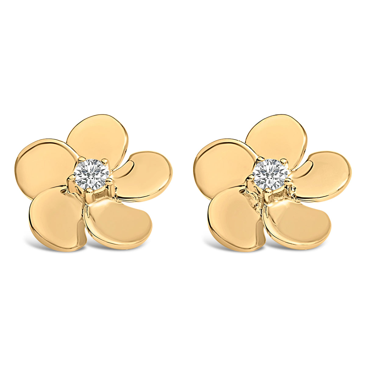 10K White Gold 1/3 Cttw Lab Grown Diamond Flower Petal Stud Earrings Otarealm