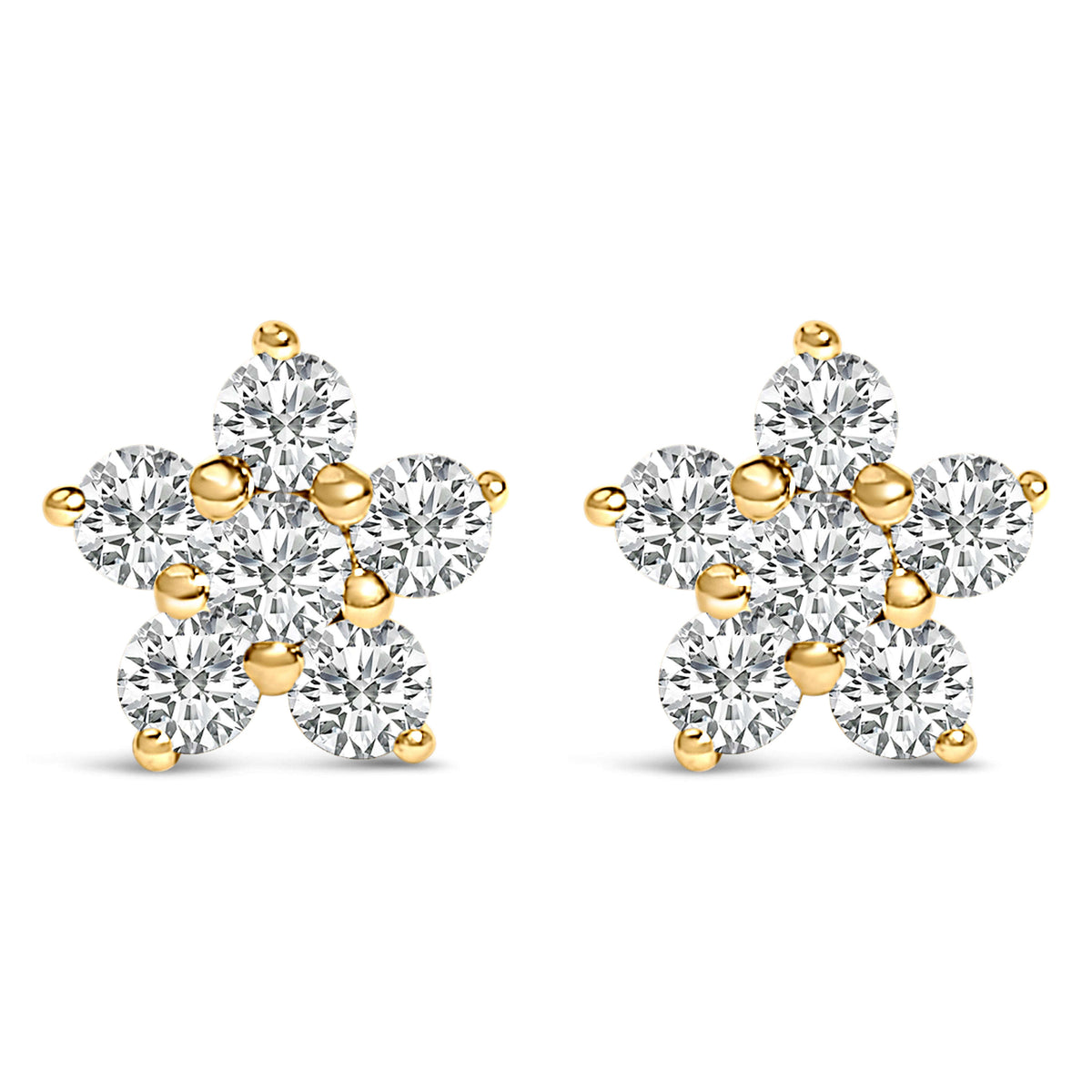 10K White Gold 1/2 Cttw Lab Grown Diamond Star Stud Earrings Otarealm