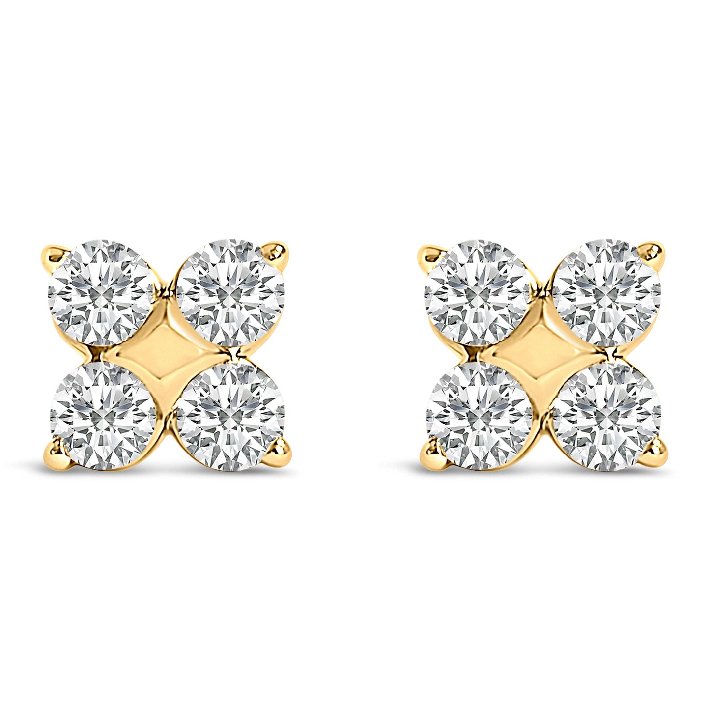 10K White Gold 1/2 Cttw Lab Grown Diamond Snowflake Stud Earrings Otarealm
