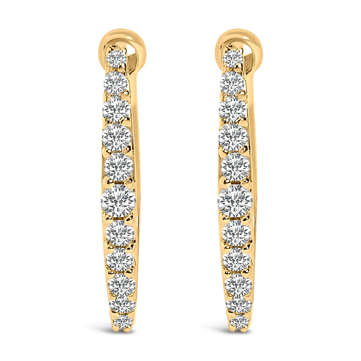 10K White Gold 1/4 Cttw Lab Grown Diamond Heart Shaped Huggy Hoop Earrings Otarealm