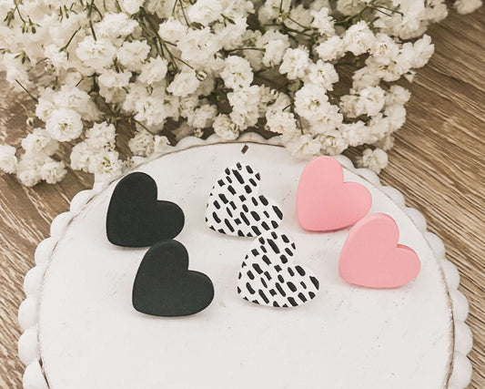 Beautiful Set of 3 Heart Studs Otarealm
