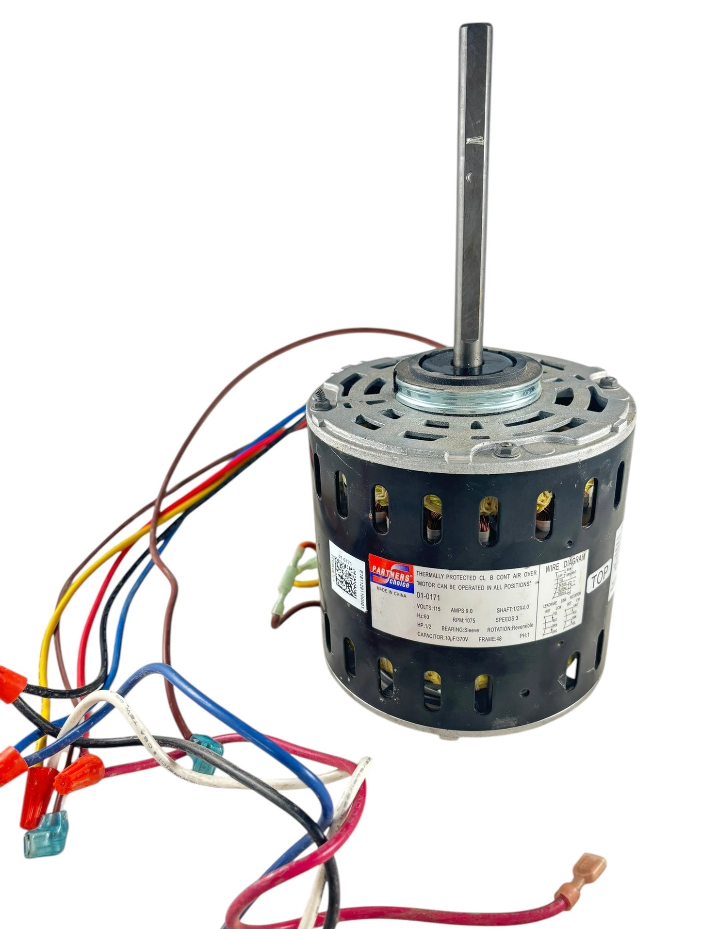 Blower Motor 01-0171 1/2 HP 115V Direct Drive 1/2" X 4" Shaft 1075 RPM Partners Choice (Refurbed) Otarealm