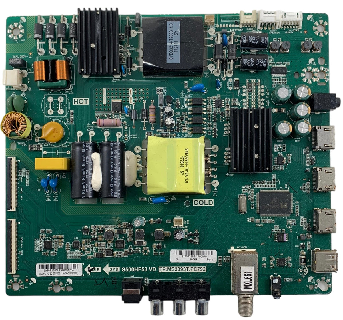 Insignia 60.50S12.00L Main Board/Power Supply for NS-50D510NA17 Otarealm