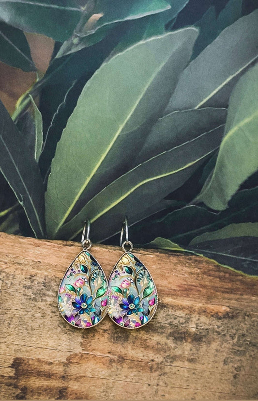 Beautiful Colorful Floral Drop Earrings Otarealm