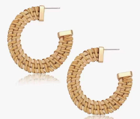 Beautiful Raffia Hoop Earrings Otarealm