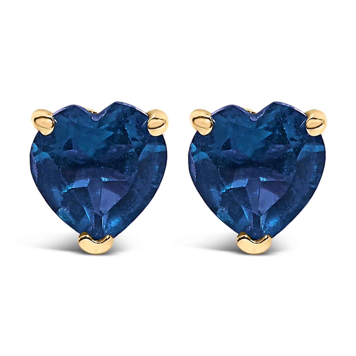 14K White Gold 5MM Heart Cut Purple Amethyst Solitaire Stud Earrings Otarealm
