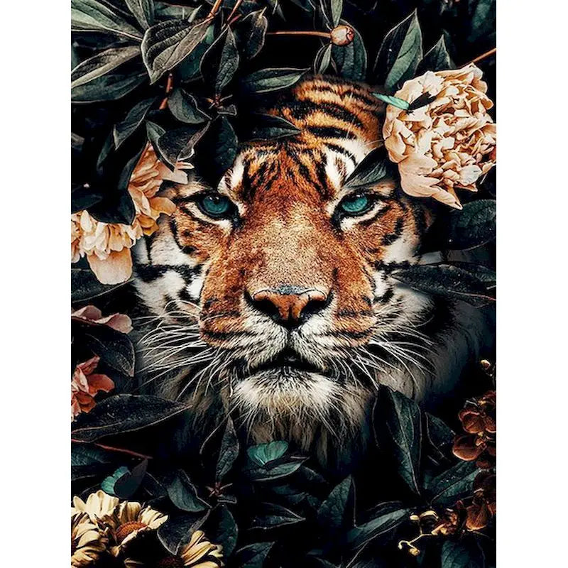 Animals and Landscape Paint by Numbers Kit – 40x50cm DIY Canvas Scenery Painting for Adults with Frame