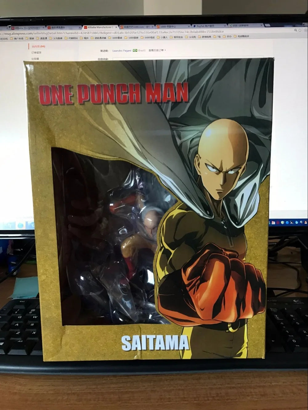 Saitama Anime Figure, ONE PUNCH MAN Action Figures PVC Statue Collection 25 CM