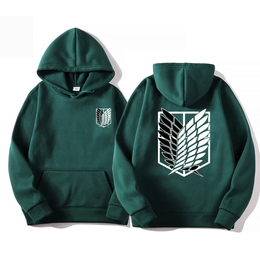 Attack on Titan Men's Hoodie, Anime Scout Regiment Military Division Hoodies Streetwear Pullover Hoodies Sweatshirt Clothes