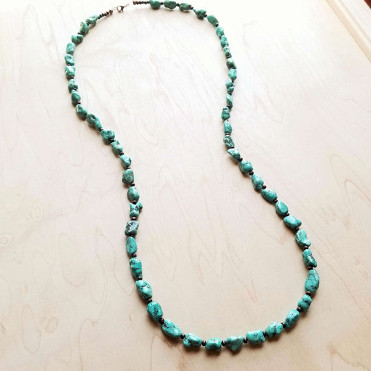 Long Boho Turquoise Beaded Necklace 248c* Otarealm