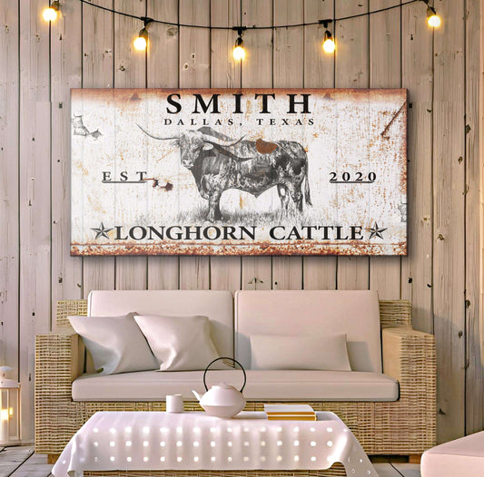 Longhorn Rustic Cattle Sign III Otarealm