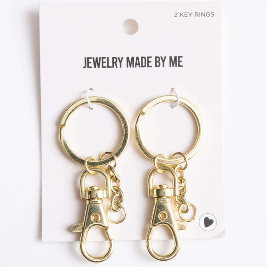Gold Classic Key Rings with Lobster Clasp 2pc Set Otarealm