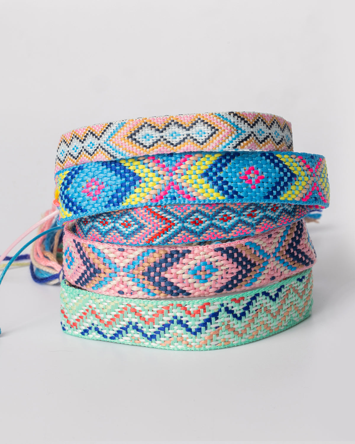 Blue & Tan Macrame Festival Bracelet