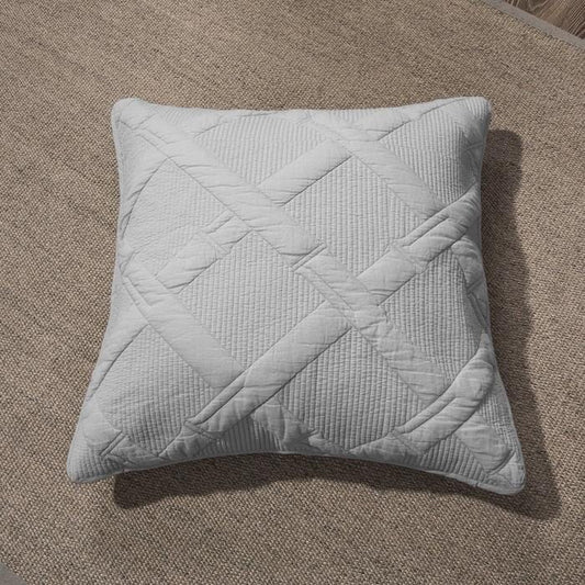 Tache Cotton Light Grey Silver Soothing Pastel Cushion Covers / Euro Sham (JHW-862)