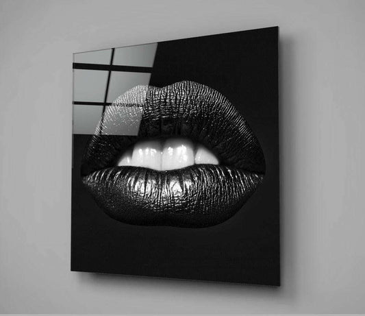 Black Lips Glass Wall Art Otarealm