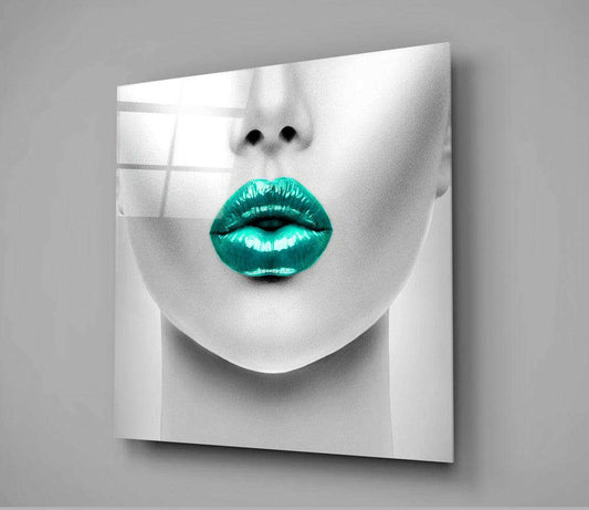 Emerald Lips Glass Wall Art Otarealm