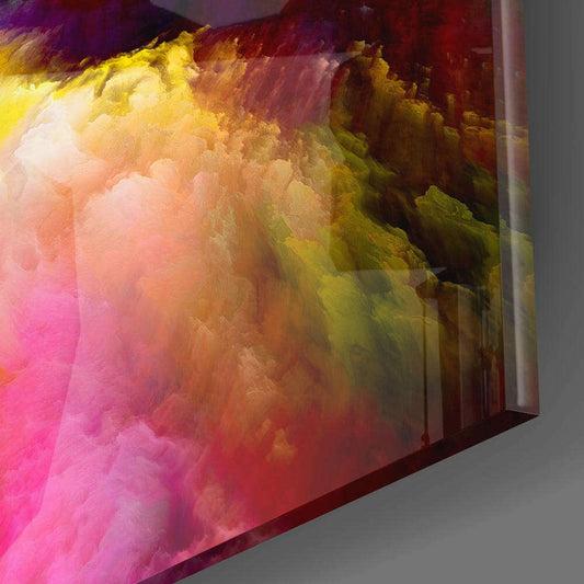 Rainbow Smoke Vortex Abstract Glass Wall Art Otarealm