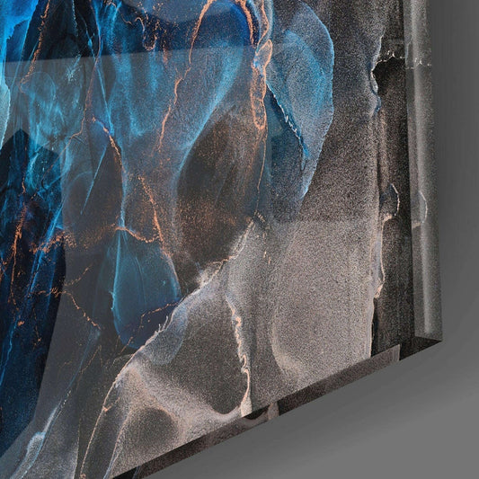 Glowing Blue Marble Core Glass Wall Art Otarealm