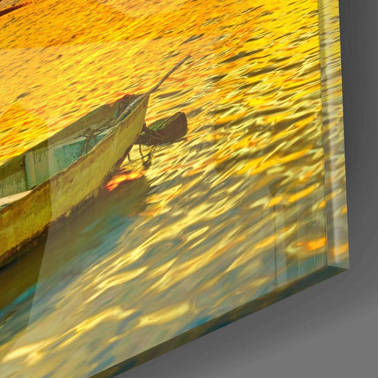 Tropical Palm Beach Sunset Glass Wall Art Otarealm