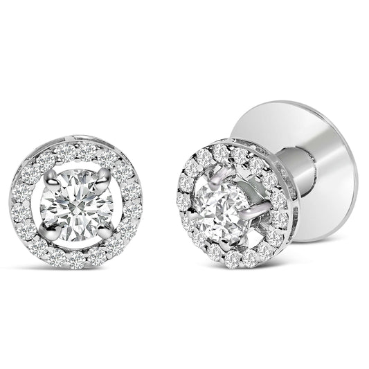 Men's 14K White Gold 1 3/4 Cttw Lab Grown Diamond Halo Cufflink Otarealm