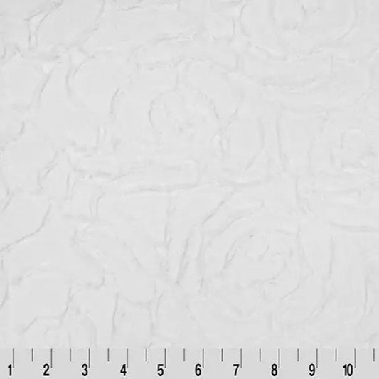 Luxe Cuddle Demi Rose Snow Fabric per yard