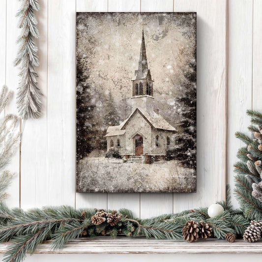Vintage Church Christmas Wall Art IV Otarealm