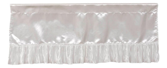 Tache Satin Ruffle Sweet Victorian Window Curtain Tailored Valance 18x52" White (MZ002)
