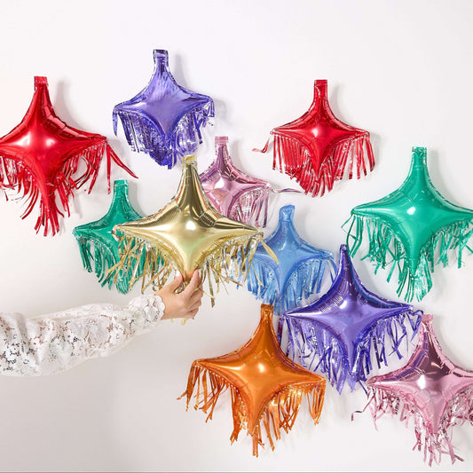 Rainbow Fringe Multicolor Balloon Pack (14 ct) Otarealm