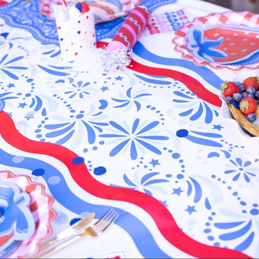 Star Spangled Spark Paper Table Runner (25 ft, cut to fit) Otarealm