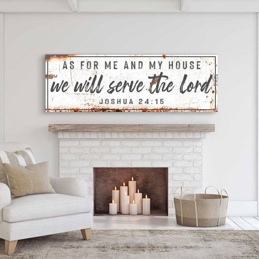 Joshua 24:15 - We Will Serve The Lord Rustic Sign Otarealm