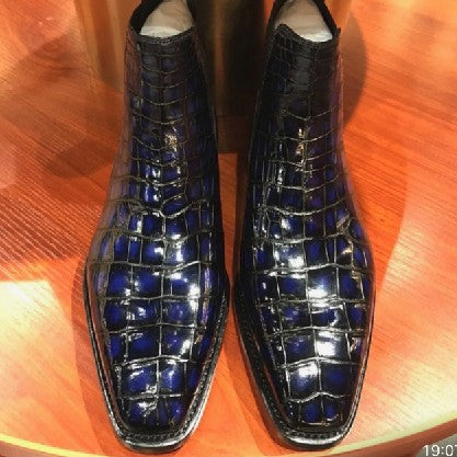 Maurice New Jersey Custom Alligator Boot - Navy