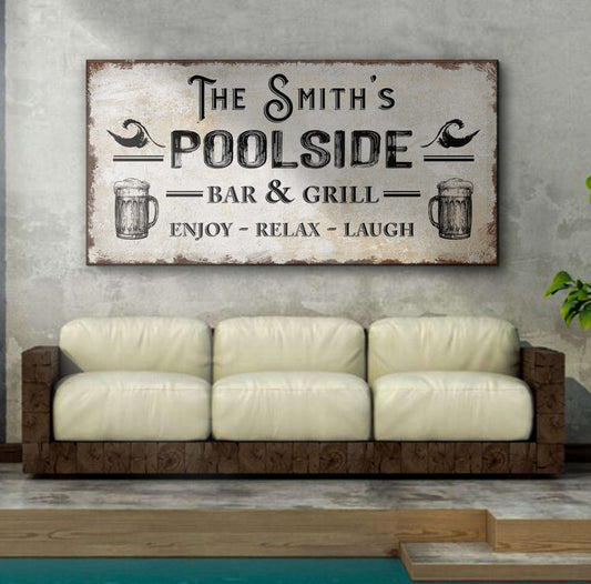 Personalized Poolside Bar And Grill Sign Otarealm
