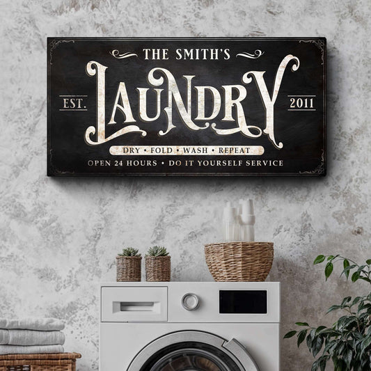 Laundry Room Sign | Farmhouse Laundry Sign | Personalized Laundry Room Decor | Vintage Laundry Room Decor | Wash Dry Fold Laundry Sign Otarealm