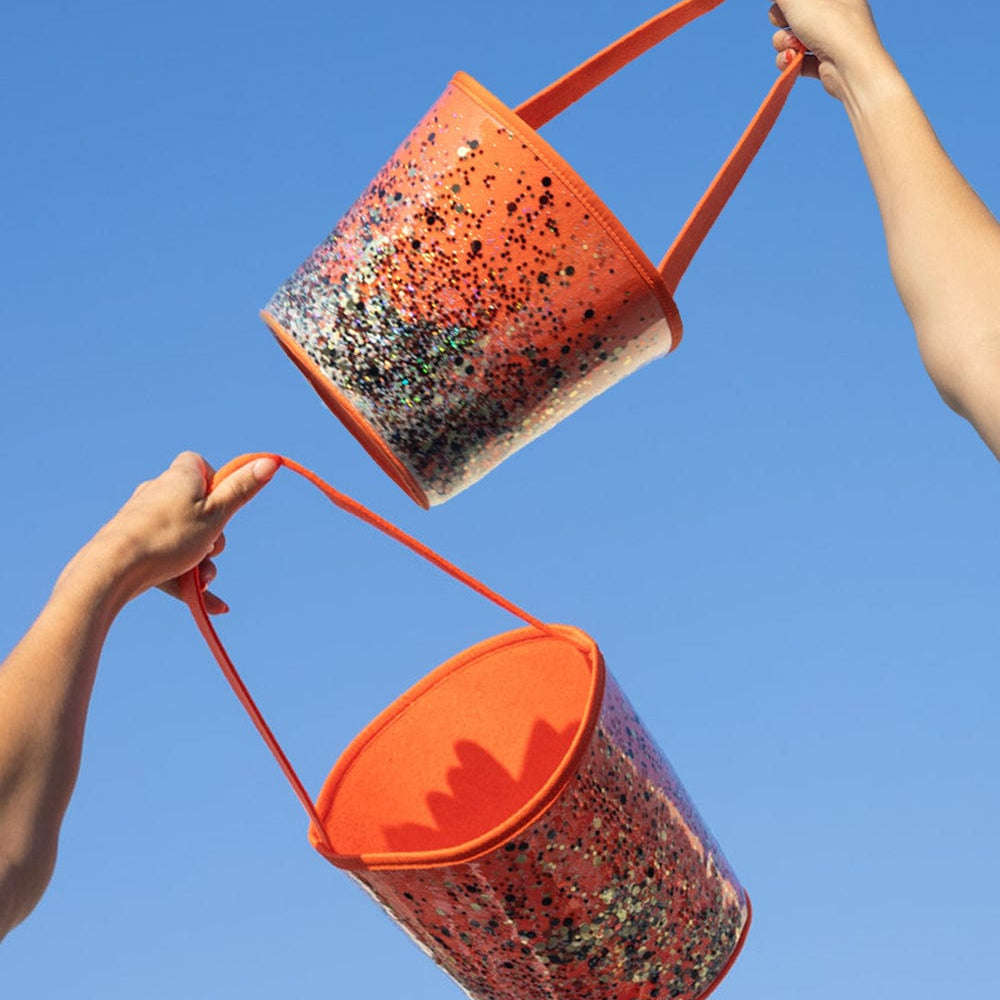 Confetti Trick-or-Treat Orange Halloween Candy Bucket Otarealm