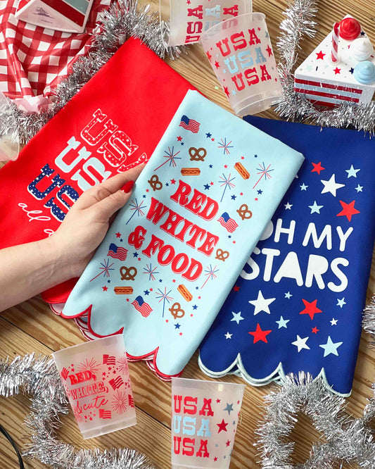 Red, White, & Food Patriotic Cotton Tea Towel