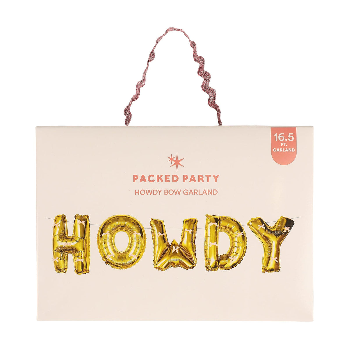 Howdy Darling Gold Balloon Banner with Pink Bows Otarealm