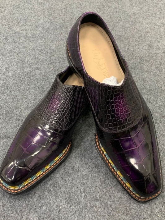 Maurice Phantom II Custom Made Alligator Shoe - Purple