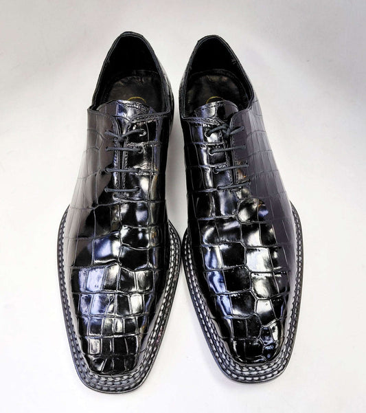 Maurice Philadelphia Custom Made Alligator Oxford - Black Otarealm