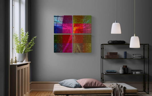 Colorful Touch Quadro Glass Wall Art