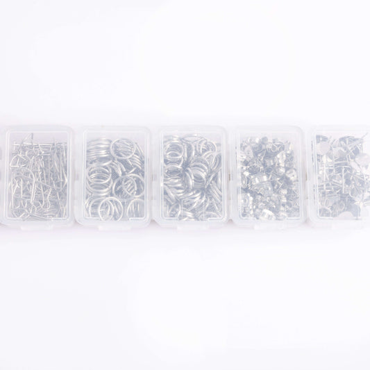 Silver Essential Earring Findings Kit, 575pcs Otarealm