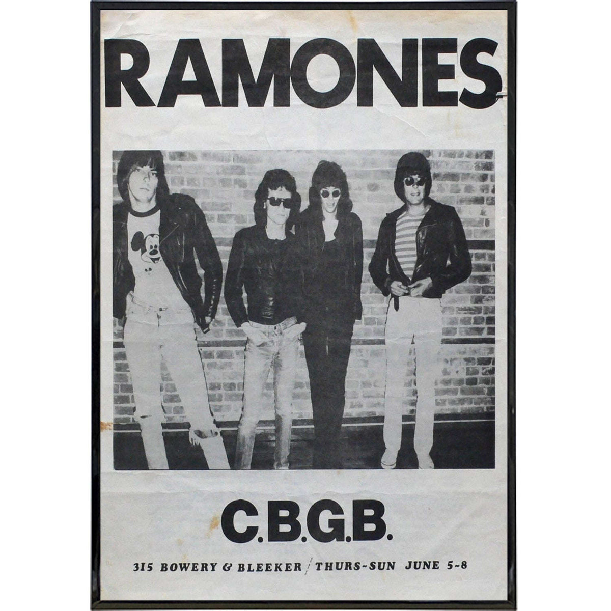 Ramones at CBGB 1975 Show Poster Print Otarealm