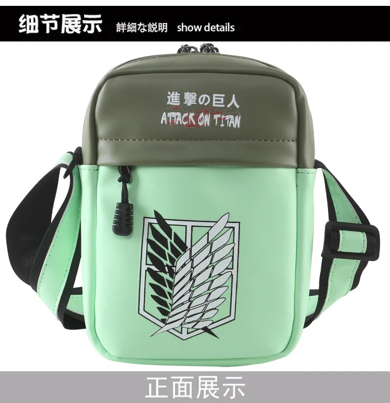 High-Capacity Multifunction Casual Shoulder Bag Apparel: Anime Dragon Ball, Demon Slayer, One Piece, Naruto, Attack on Titan