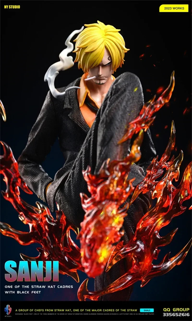 Vinsmoke Sanji Ifrit Jambe Anime Figure, One Piece Action Figurines Diable Jambe Black Foot 28 CM