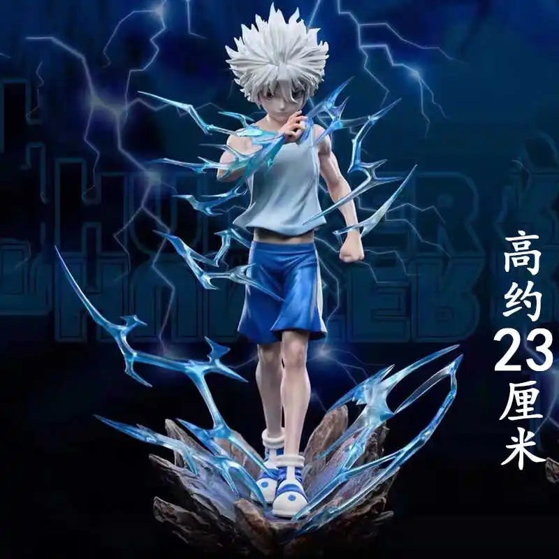 Killua Zoldyck Anime Figure, Lightning Thunder Godspeed Hunter X Hunter HxH Manga Action Figure PVC 23 cm