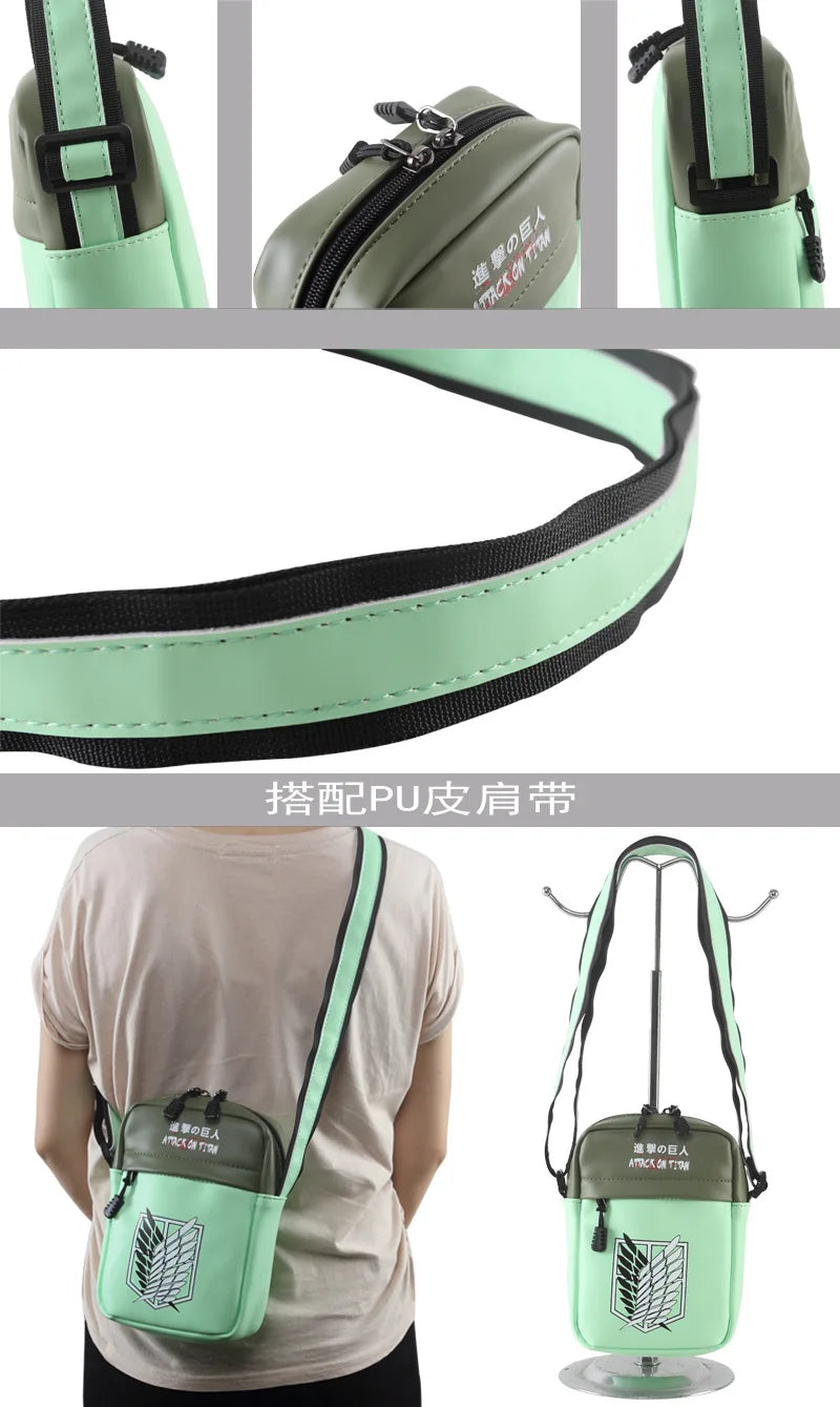 High-Capacity Multifunction Casual Shoulder Bag Apparel: Anime Dragon Ball, Demon Slayer, One Piece, Naruto, Attack on Titan