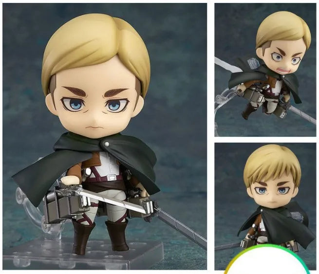 Attack on Titans Chibi Cute Kawaii Anime Figures, Mikasa, Eren, Levi Ackerman, Erwin Smith, Hange Zoe, Reiner Braun Action Figurines PVC Toys Model 10 cm