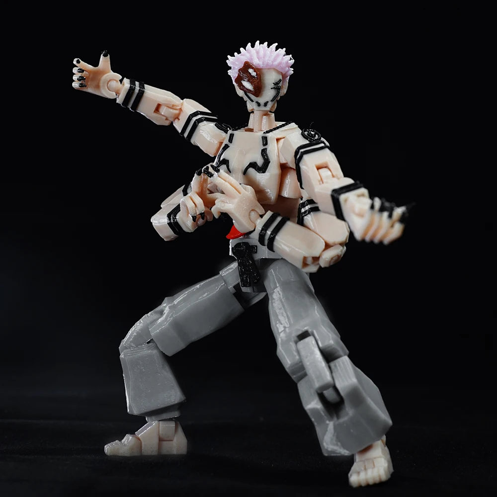 CloudAnimeStudio Ryomen Sukuna 3D Printed Figurine, Jujutsu Kaisen King Of Curses Multi-Jointed Shapeshift Toys