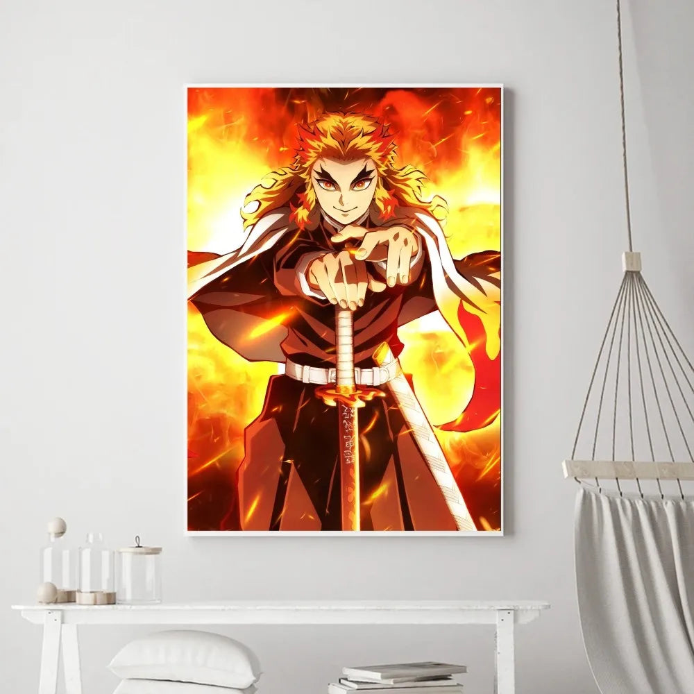 Demon Slayer Classic Anime Wall Art Poster Prints, Painting Bedroom Living Room Wall Bar Restaurant Decor