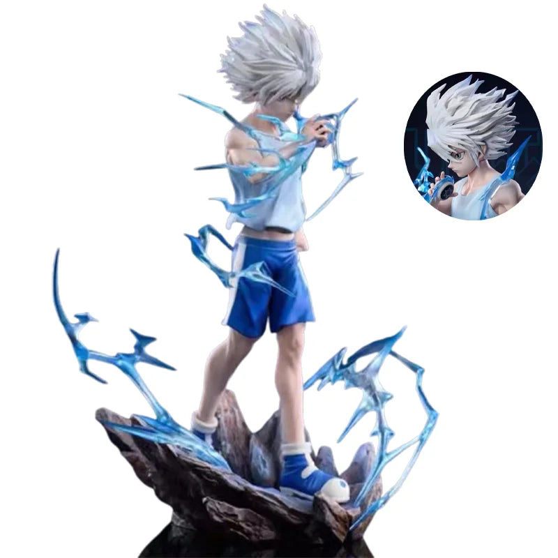 Killua Zoldyck Anime Figure, Lightning Thunder Godspeed Hunter X Hunter HxH Manga Action Figure PVC 23 cm